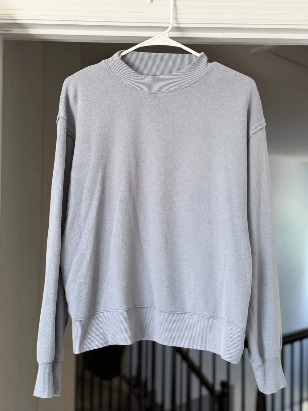 Alo Yoga Freestyle Mock Neck Sweatshirt Blue Gray Size Small
